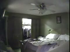 Lusty wife masturbates when staying alone on the camera hidden by a voyeur 